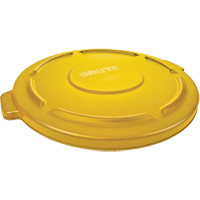 Round Brute&reg; Tops, Flat Lid, Plastic/Polyethylene, Fits Container Size: 22" Dia. Helyx Safety & Industrial Supplies