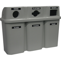 Recycling Containers Bullseye, Curbside, Plastic, 3 x 22 US Gal. Helyx Safety & Industrial Supplies