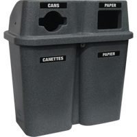 Recycling Containers Bullseye, Curbside, Plastic, 2 x 22 US gal. Helyx Safety & Industrial Supplies