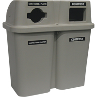 Recycling Containers Bullseye, Curbside, Plastic, 2 x 22 US gal. Helyx Safety & Industrial Supplies