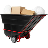 Chariot basculeur en acier, Plastique recycl&eacute; noir, 1/2 vg³, Capacit&eacute; de charge de 1400 lb Helyx Safety & Industrial Supplies