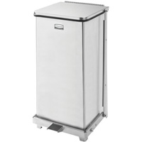 Defenders&reg; Square Step Can with Liner, Stainless Steel, 6.5 US gal. Capacity Helyx Safety & Industrial Supplies
