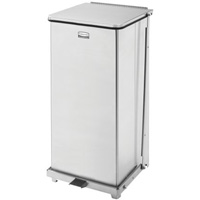 Defenders&reg; Square Step Can with Liner, Stainless Steel, 13 US gal. Capacity Helyx Safety & Industrial Supplies