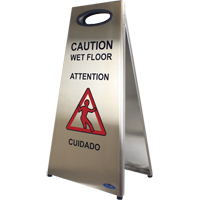 "Wet Floor" Sign, Trilingual With Pictogram Helyx Safety & Industrial Supplies