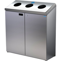 Floor Standing Recycling Station, Bulk, Stainless Steel, 42 gal. Helyx Safety & Industrial Supplies