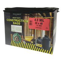 Sacs pour d&eacute;chets pour entrepreneurs, Fort, 30" la x 48" lo, 4 mils, Noir, Capacit&eacute; 124,91 L (33 gal.) Helyx Safety & Industrial Supplies