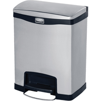 Slim Jim&reg; Waste Container, Stainless Steel, 8 US gal. Capacity Helyx Safety & Industrial Supplies