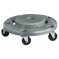 Waste Container Dolly, Polyethylene, Grey, Fits: 24" Dia. Helyx Safety & Industrial Supplies