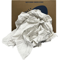 Recycled Wiping Rags, Cotton, White, 20 lbs. Helyx Safety & Industrial Supplies