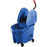 Ensemble de seau pour vadrouille et essoreuse WaveBrake, Pression vers le bas, 8,75 gal. US (35 pintes), Bleu Helyx Safety & Industrial Supplies