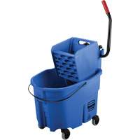 Ensemble de seau pour vadrouille et essoreuse WaveBrake, Pression lat&eacute;rale, 8,75 gal. US (35 pintes), Bleu Helyx Safety & Industrial Supplies