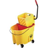 Ensemble de seau pour vadrouille et essoreuse WaveBrake, Pression lat&eacute;rale, 8,75 gal. US (35 pintes), Jaune Helyx Safety & Industrial Supplies