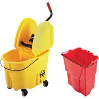 Ensemble de seau pour vadrouille et essoreuse WaveBrake, Pression vers le bas, 8,75 gal. US (35 pintes), Jaune Helyx Safety & Industrial Supplies
