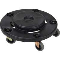 Waste Container Dolly, Polypropylene, Black, Fits: 24" Dia. Helyx Safety & Industrial Supplies