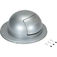 Couvercle pour baril &agrave; d&eacute;chets, Couvercle bomb&eacute;, M&eacute;tal, Convient aux contenants 23-1/2" dia. Helyx Safety & Industrial Supplies