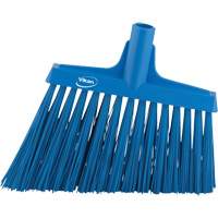 Angle Broom Head, X-Coarse Bristles, 12", Polyester, Blue Helyx Safety & Industrial Supplies