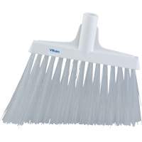 Angle Broom Head, X-Coarse Bristles, 12", Polyester, White Helyx Safety & Industrial Supplies