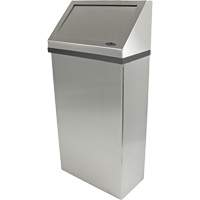 Wall Mounted Waste Receptacle, Stainless Steel, 13.2 US gal. Helyx Safety & Industrial Supplies