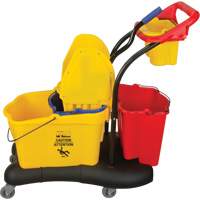 Chariot &agrave; vadrouille multifonction, Pression vers le bas, 9,5 gal. US (38 pintes), Jaune Helyx Safety & Industrial Supplies