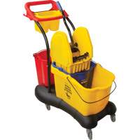 Chariot &agrave; vadrouille multifonction, Pression vers le bas, 9,5 gal. US (38 pintes), Jaune Helyx Safety & Industrial Supplies