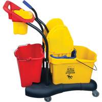 Chariot &agrave; vadrouille multifonction, Pression vers le bas, 9,5 gal. US (38 pintes), Jaune Helyx Safety & Industrial Supplies