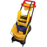 Chariot &agrave; vadrouille multifonction, Pression vers le bas, 9,5 gal. US (38 pintes), Jaune Helyx Safety & Industrial Supplies