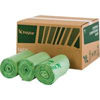 Certified Compostable Bags, Regular, 17" L x 17" W, Green, 10 L (3 Gal.) Capacity Helyx Safety & Industrial Supplies