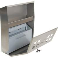Smoking Receptacle, Wall-Mount, Stainless Steel, 1.6 Litres Capacity, 13-4/5" Height Helyx Safety & Industrial Supplies
