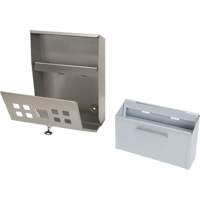 Smoking Receptacle, Wall-Mount, Stainless Steel, 1.6 Litres Capacity, 13-4/5" Height Helyx Safety & Industrial Supplies