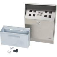 Smoking Receptacle, Wall-Mount, Stainless Steel, 1.6 Litres Capacity, 13-4/5" Height Helyx Safety & Industrial Supplies
