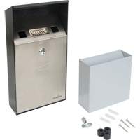 Smoking Receptacle, Wall-Mount, Stainless Steel, 1 Litre Capacity, 11-4/5" Height Helyx Safety & Industrial Supplies
