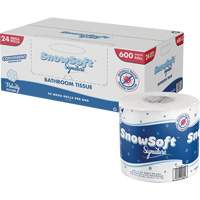 Papier hygi&eacute;nique de premi&egrave;re qualit&eacute; Snow Soft, 2 Pli, 600 Feuilles/Rouleu, Longueur 145', Blanc Helyx Safety & Industrial Supplies
