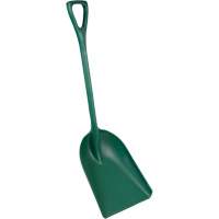 One-Piece Metal Detectable Shovel, 13-3/4" x 17" Blade, 42-1/2" Length, Plastic, Green Helyx Safety & Industrial Supplies