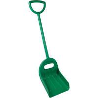 Double Grip Wide Shovel, 14" x 18" Blade, 47-1/2" Length, Plastic, Green Helyx Safety & Industrial Supplies