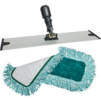 Dust Mop Pad & Frame, Hook and Loop Style, Polyester, 18" L x 5-3/4" W Helyx Safety & Industrial Supplies