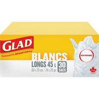 Tall 45L Unscented Garbage Bags, Regular, 24" W x 28" L, White Helyx Safety & Industrial Supplies