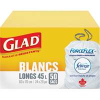 Tall 45L Febreze Garbage Bags, Regular, 24" W x 28" L, White Helyx Safety & Industrial Supplies