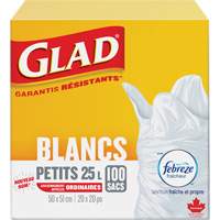 Small 25L Febreze Garbage Bags, Regular, 20" W x 20" L, White Helyx Safety & Industrial Supplies