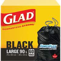 90L Garbage Bags, Regular, 30" W x 33" L, Black Helyx Safety & Industrial Supplies