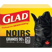 90L Garbage Bags, Regular, 30" W x 33" L, Black Helyx Safety & Industrial Supplies