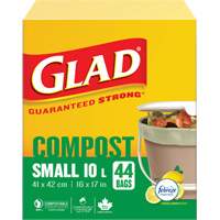 Small Compostable Bags, Regular, 17" L x 16" W, Brown, 10 L (3 Gal.) Capacity Helyx Safety & Industrial Supplies