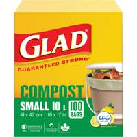 Small Compostable Bags, Regular, 17" L x 16" W, Brown, 10 L (3 Gal.) Capacity Helyx Safety & Industrial Supplies