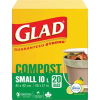 Small Compostable Bags, Regular, 17" L x 16" W, Brown, 10 L (3 Gal.) Capacity Helyx Safety & Industrial Supplies