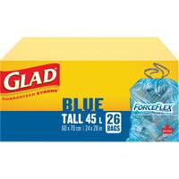 45L Recycling Bags, Regular, 24" W x 28" L, Blue Helyx Safety & Industrial Supplies