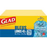 45L Recycling Bags, Regular, 24" W x 28" L, Blue Helyx Safety & Industrial Supplies