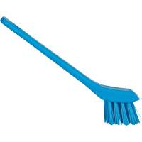 Brosse avec rebord grattoir, Soies Ferme, Longueur de 6", Bleu Helyx Safety & Industrial Supplies