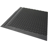 Outdoor Mat, Rubber, Scraper Type, Solid Pattern, 3' x 5', Black Helyx Safety & Industrial Supplies