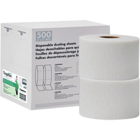 Feuilles &agrave; &eacute;pousseter jetables en double rouleau TrapEze, Polyester, Blanc Helyx Safety & Industrial Supplies