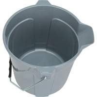 Seau rond avec bec verseur, Capacit&eacute; de 2,64 gal. US (10,57 pintes), Gris Helyx Safety & Industrial Supplies