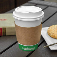 Manchons Kraft pour gobelet de caf&eacute;, Papier, 12 oz - 20 oz, Brun Helyx Safety & Industrial Supplies